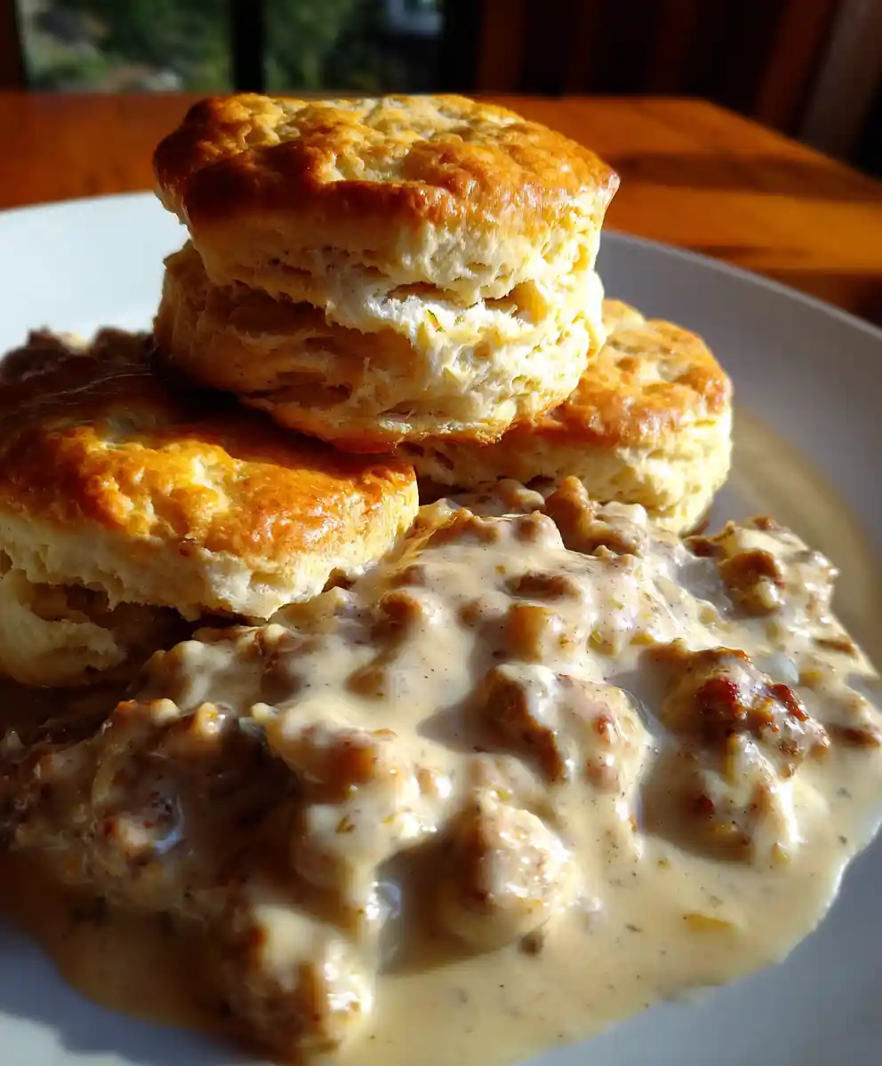 Classic Homestyle Biscuits and Sausage Gravy for a Hearty Breakfast