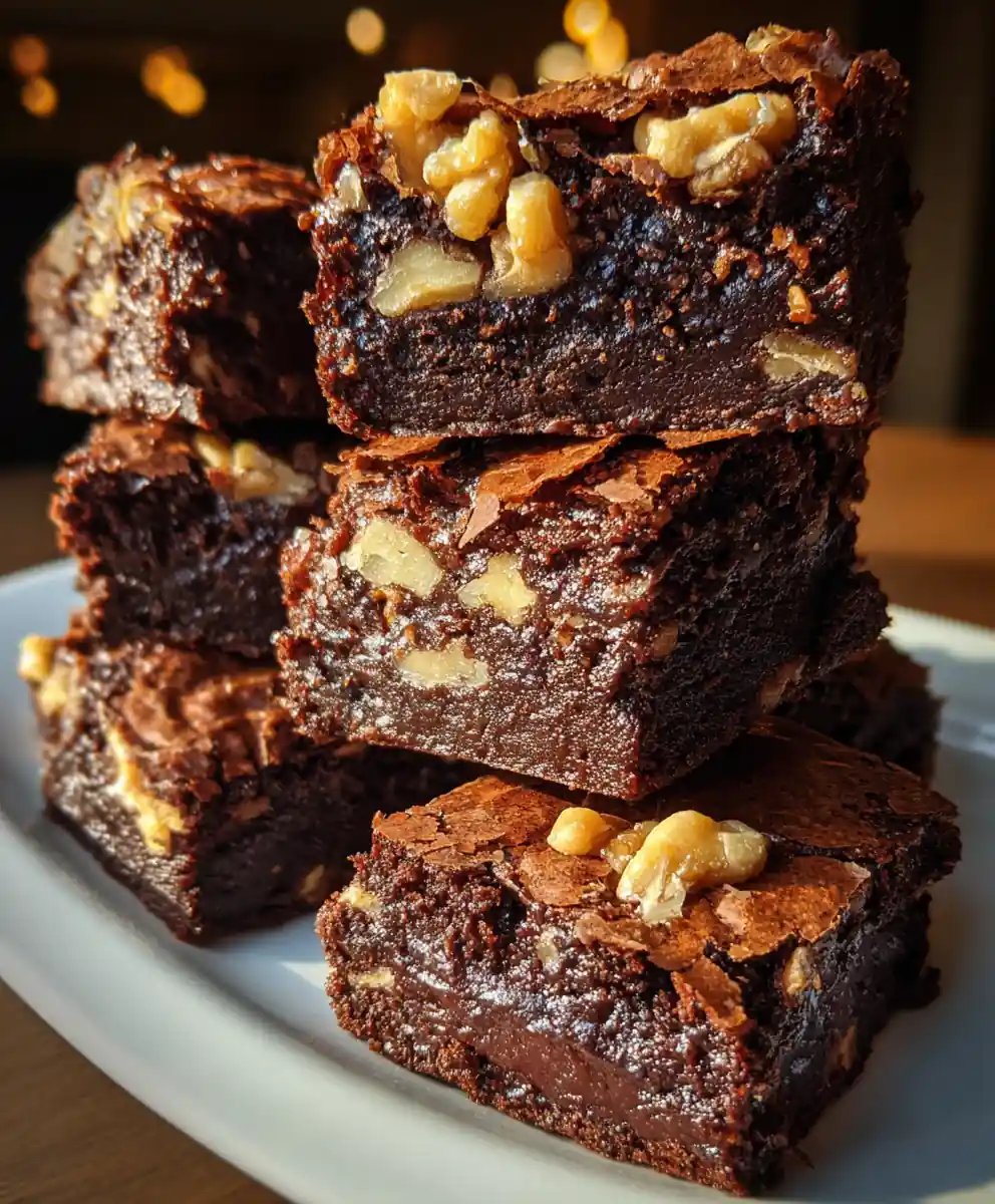 Classic Palmer House Brownies with Toasted Walnut Topping
